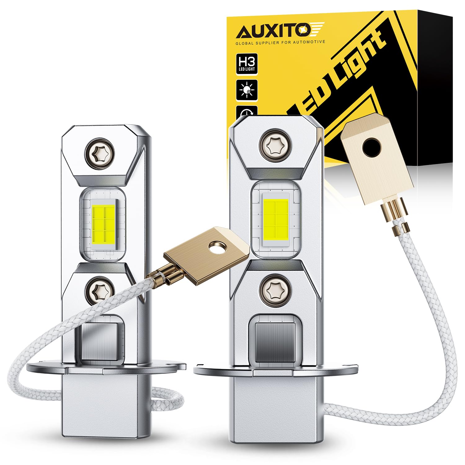AUXITO h3 led フォグランプ ホワイト h3 led 純正ハロゲンサ…