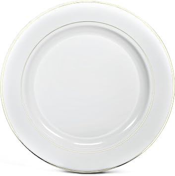 OCCASIONS 120 pcs Chargers pack Wedding Party 12 Disposable Plastic Charger Plates/Charger Celebration in White & Gold Rim