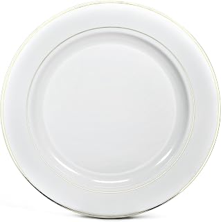 " OCCASIONS " 40 Piece Chargers pack Wedding Party 12'' Disposable Plastic Charger Plates/Chargers (White White & Gold Rim)