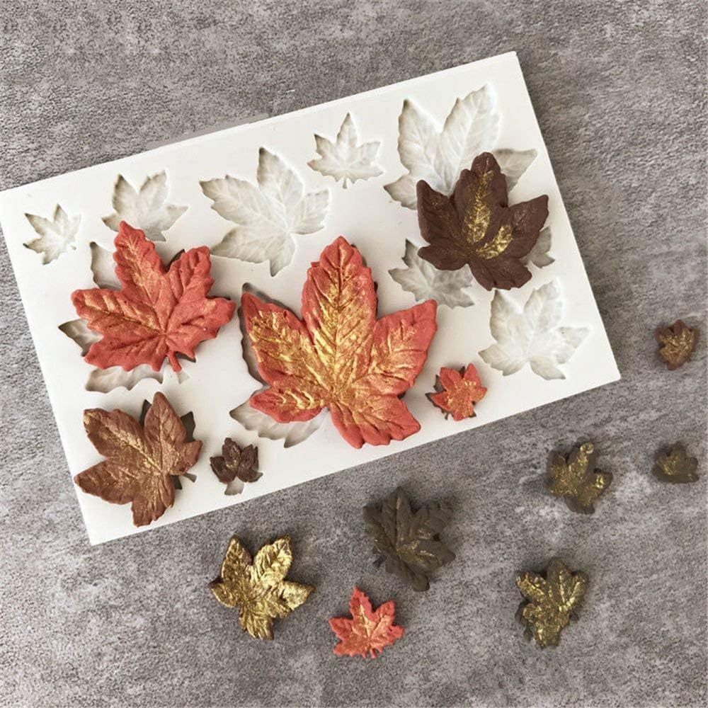 1PC Cute Sizes Maple Leaves Funny DIY 3D Plant Silicone Mold Making Ice Blocks Candy Fondant Chocolates Soaps Cakes Mousse Jelly Candle Decor Tool