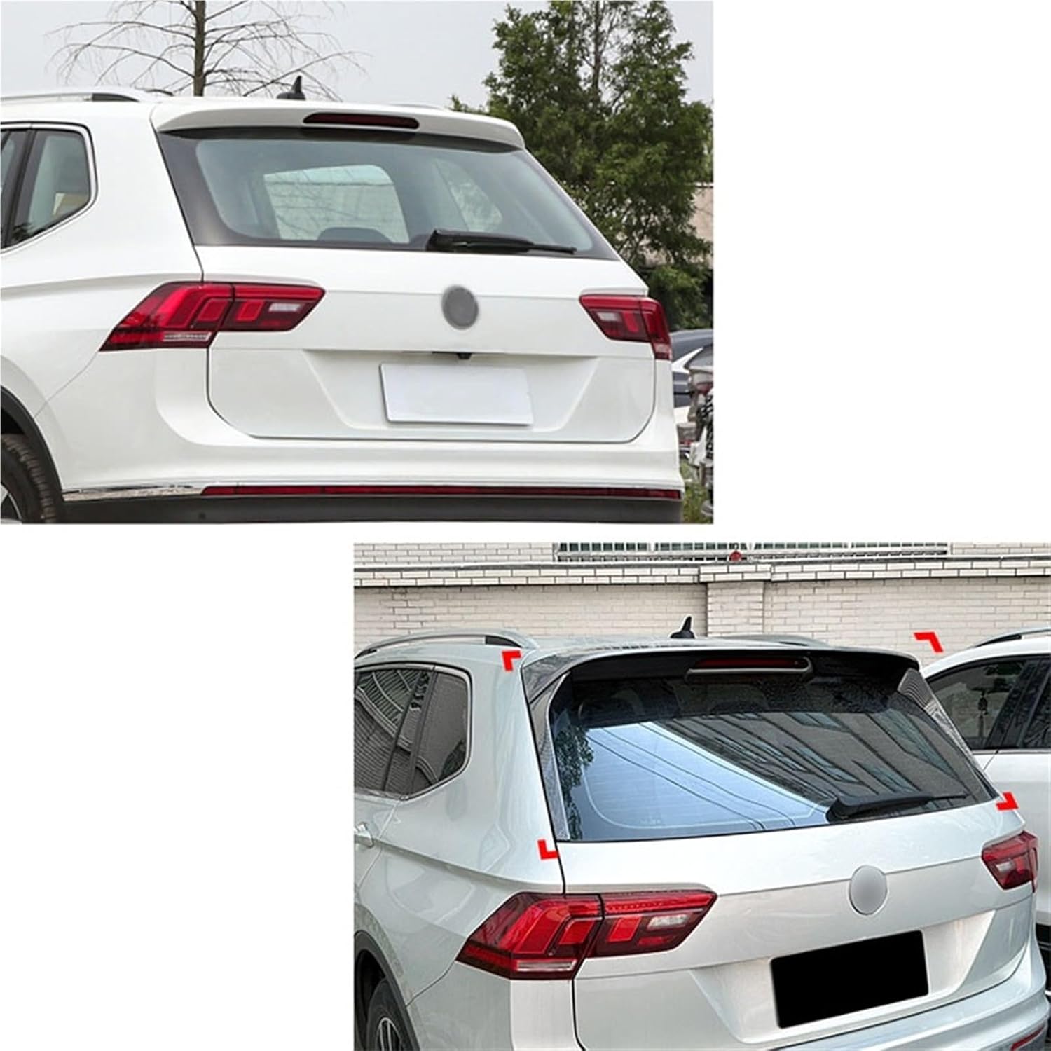 Compatible with VW Tiguan Ordinary MK2 2017-2023 Rear Window Side Spoiler Wing Splitter Accessories Tuning Body kits Refit R-line(Side Wing CarbonLook)