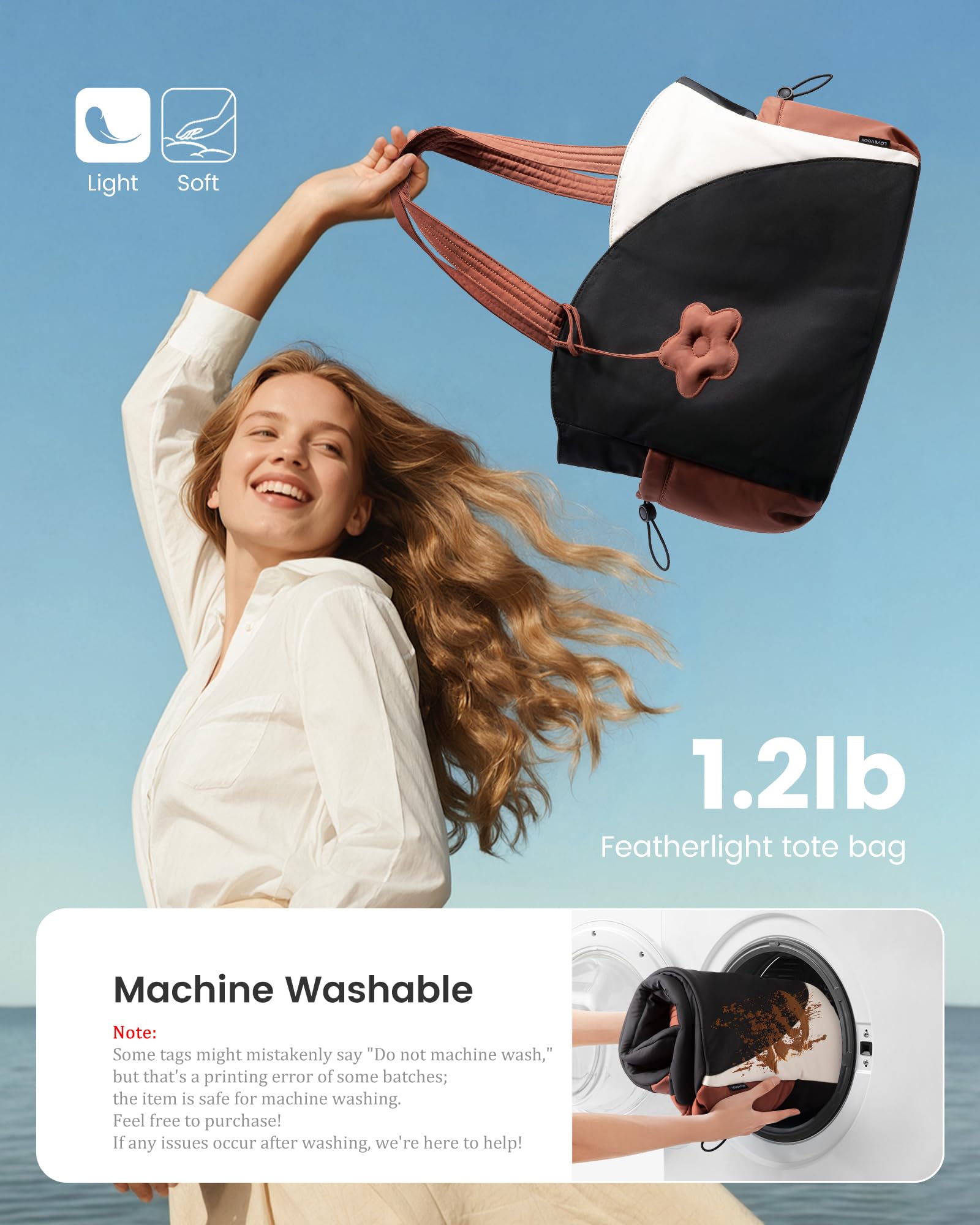 Bolsa de mano para mujer, bolsas de trabajo acolchadas con cremallera para viajes diarios a la universidad, bolsas de mano para profesores y enfermeras con funda para laptop 4