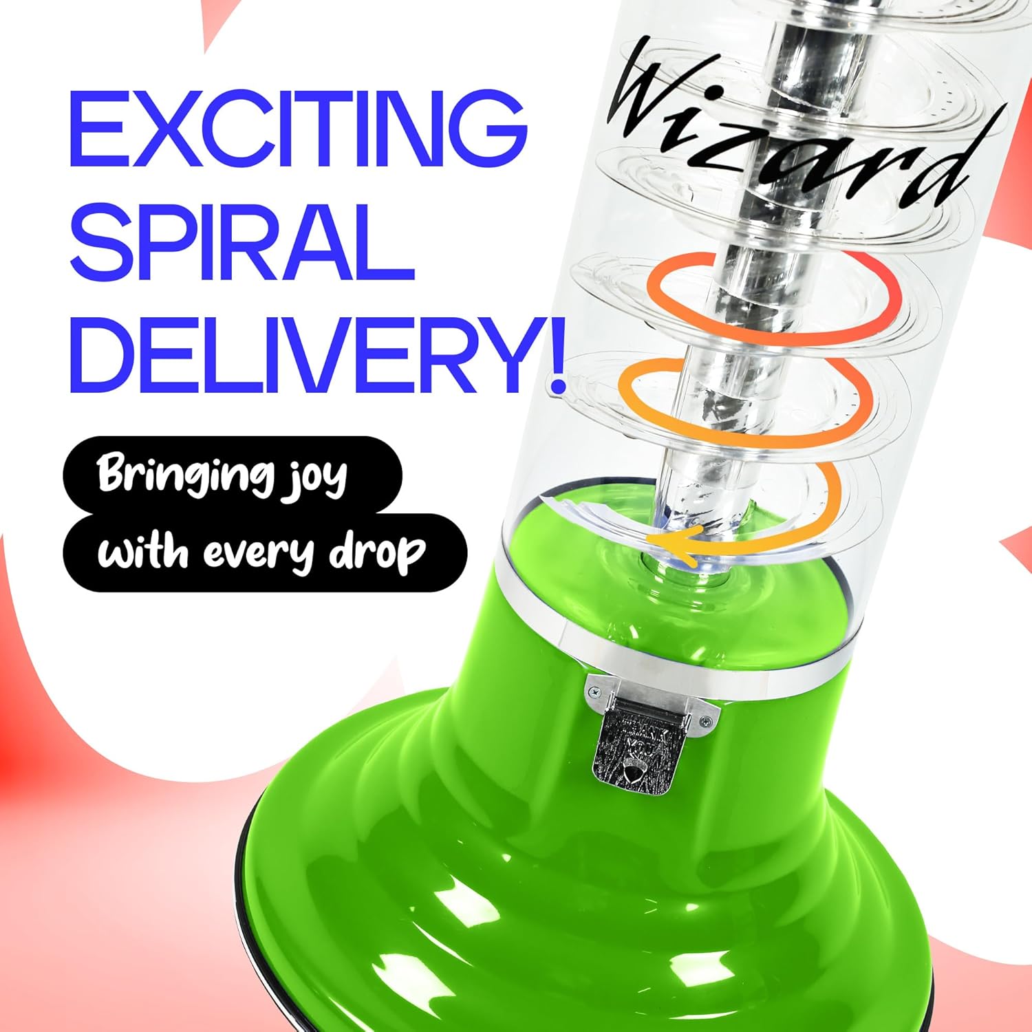 Gumball Machine Original Spiral - 4`10" Height - Set Up for $0.25 - Dispenses 1” Gumballs - Spin & Drop Vending Machines for Kids - Bubble Gum Machine - Green