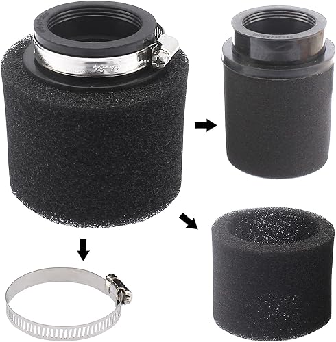 Miniatura 5 de 2 unidades universales de 1.890 in 1.929 in 1.969 in negro doble espuma filtro de rendimiento para 50cc - 90cc 110cc 125cc ATV Quad Scooter Go Kart