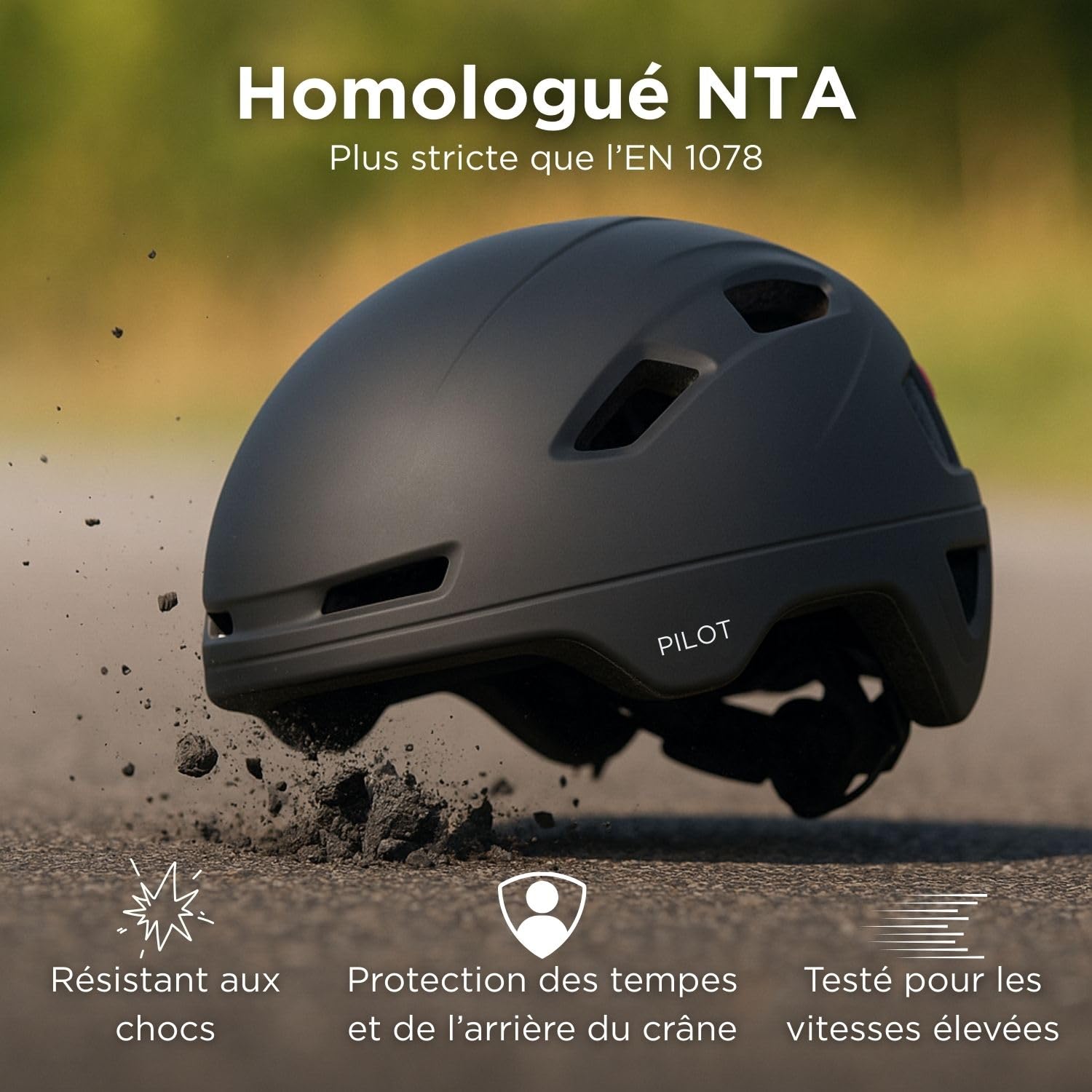 GOOFF Casque Pilot 3-en-1 Speed Pedelec | Visière amovible | Casque de vélo léger | Certifié NTA, pour femmes et hommes