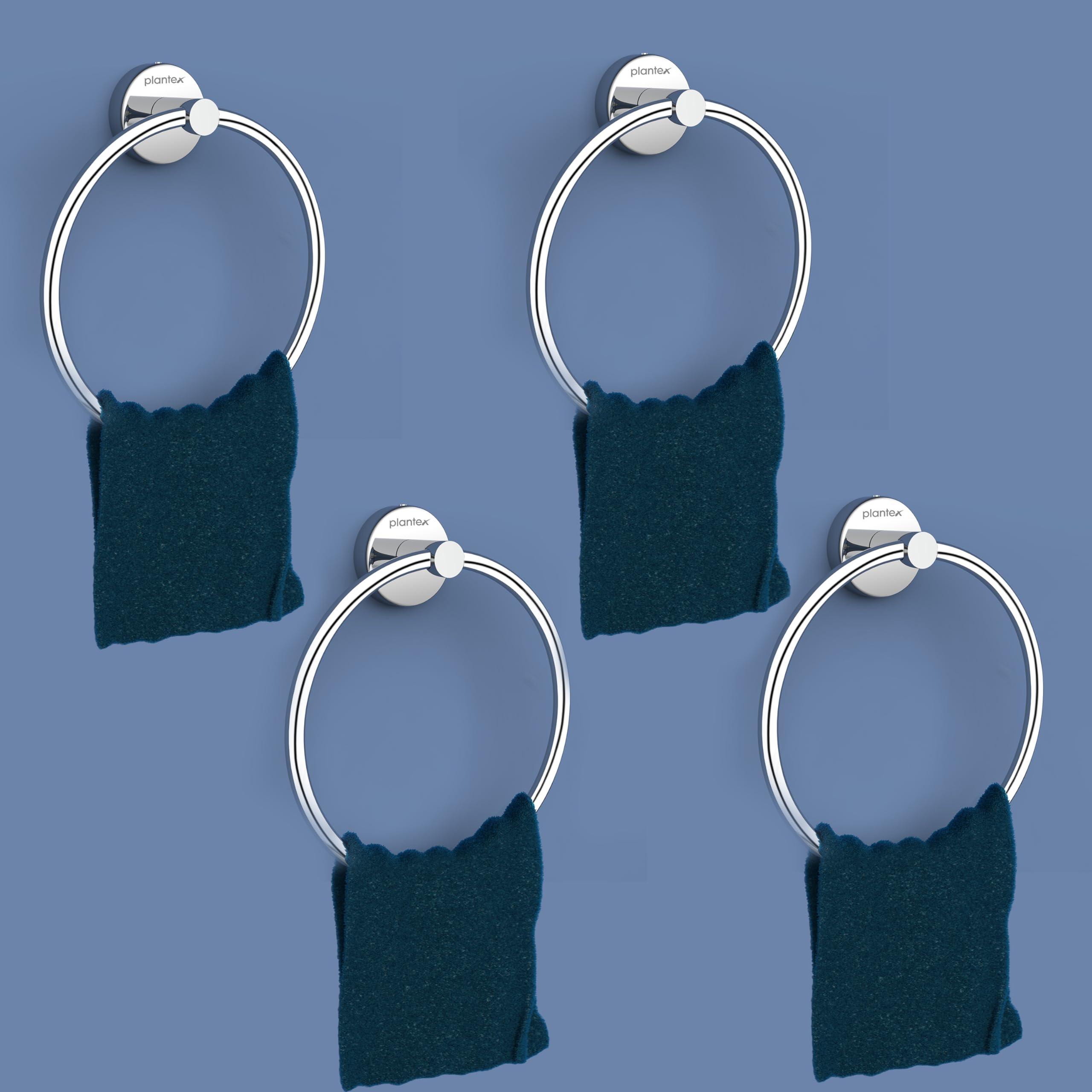 Plantex Stainless Steel Washbasin Towel Ring/Napkin Holder for Bathroom/Towel Holder/Hanger/Bathroom Accessories - (Chrome/Round) - Pack of 4 (B08VGMNDMF) Amazon Price History, Amazon Price Tracker