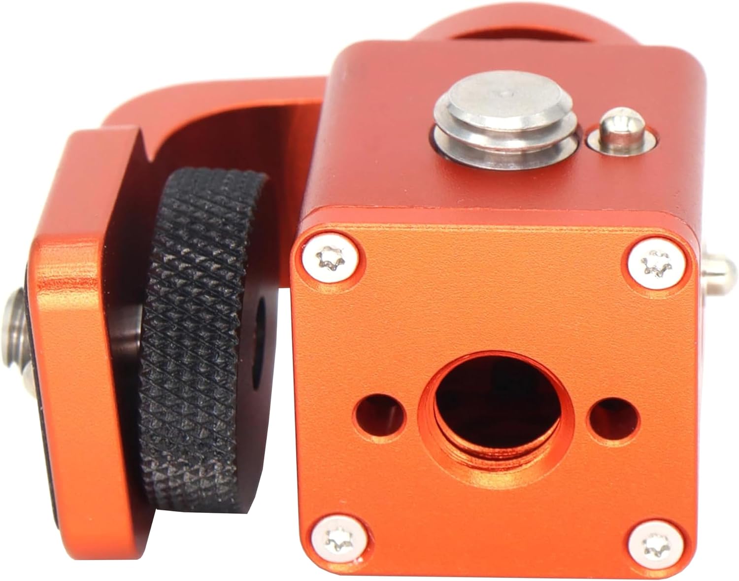 Rotating Pan Tilt Bracket Monitor Bracket, Adjustable Back and Forth Tripod Mount Ball Head DSLR Camera Arca Swiss Compatible with Locating Pins 3/8" 1/4" Fixed Screws (Orange)