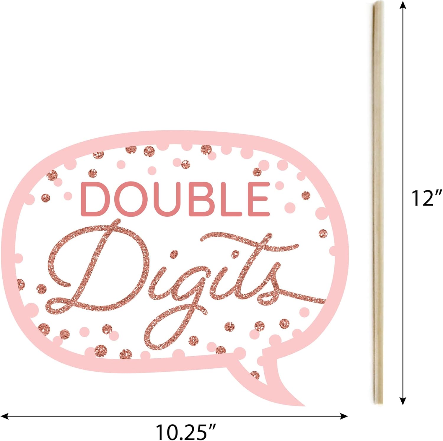 Big Dot of Happiness 10th Pink Rose Gold Birthday - Happy Birthday Party Photo Booth Props Kit - 20 Count : Home & Kitchen