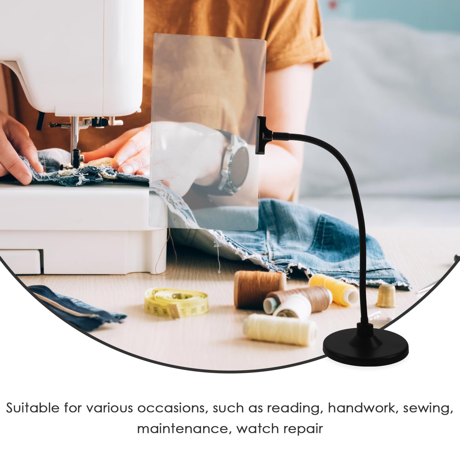 Tischlupe mit Fresnel Linse und Flexiblem Schlauch 4 Fache Vergrößerung für Stickerei und Wartungsarbeiten für Hobby und Handwerk