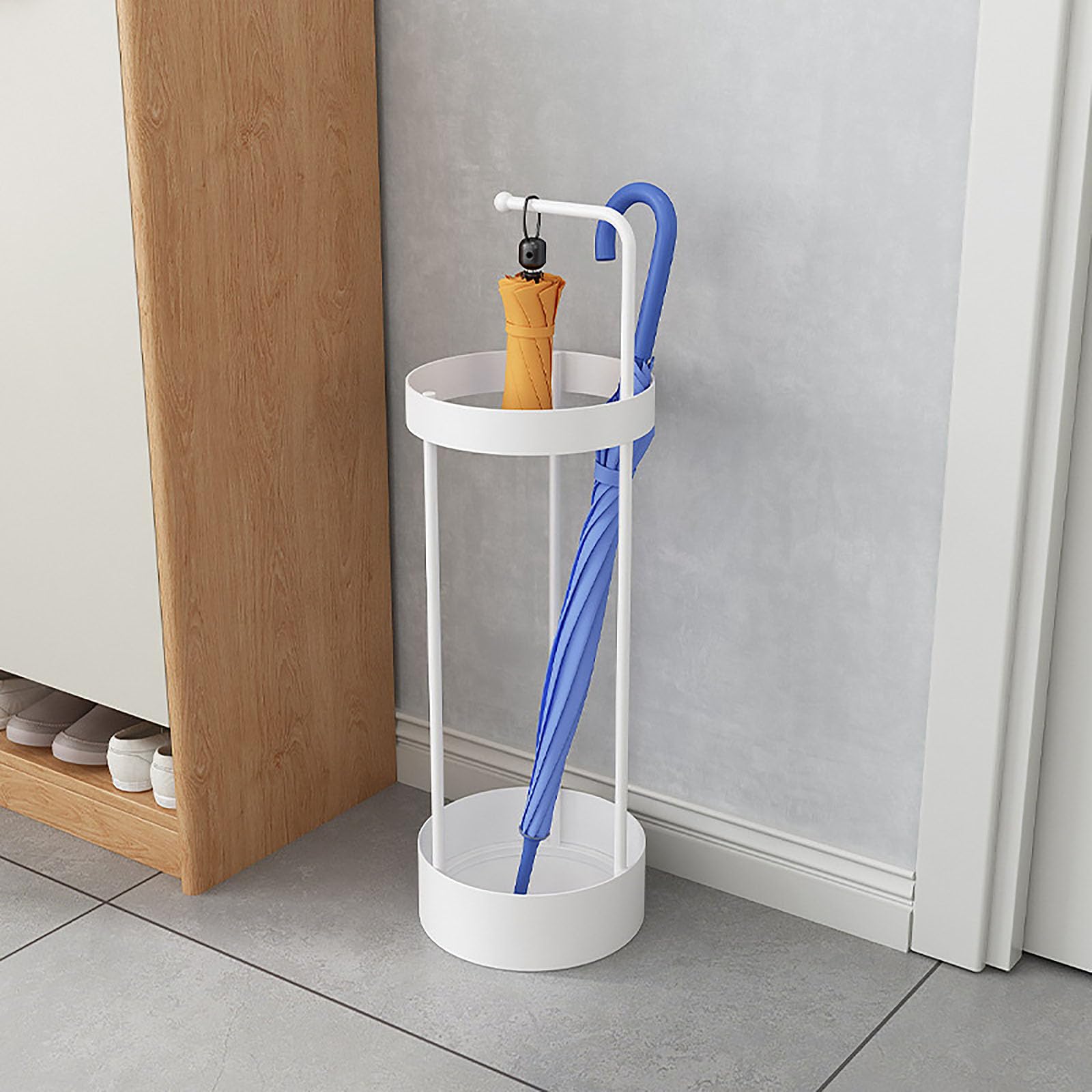 WQPMNYG Premium Steel Umbrella Stand - Stylish Metal Holder for Entryway nization Space-Saving &Design for Home & Office Use - White Color