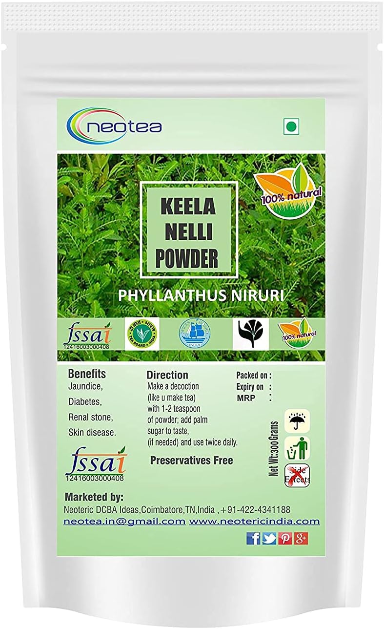 Astha Neotea Keelanelli/Bhumyamalaki/Phyllanthus Niruri Powder – 100% Natural – Premium Quality, 300g