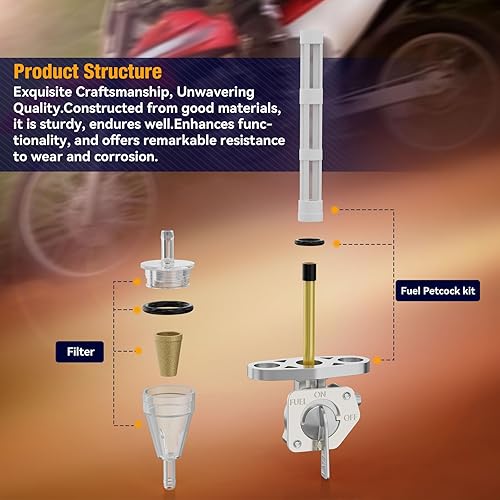 Miniatura 4 de Interruptor de tanque de válvula de combustible compatible con HONDA XR50 XR70 XR80 XR100 R CRF50 CRF70 CRF80 CRF100 CRF150 CRF230 F 16950-GEL-701