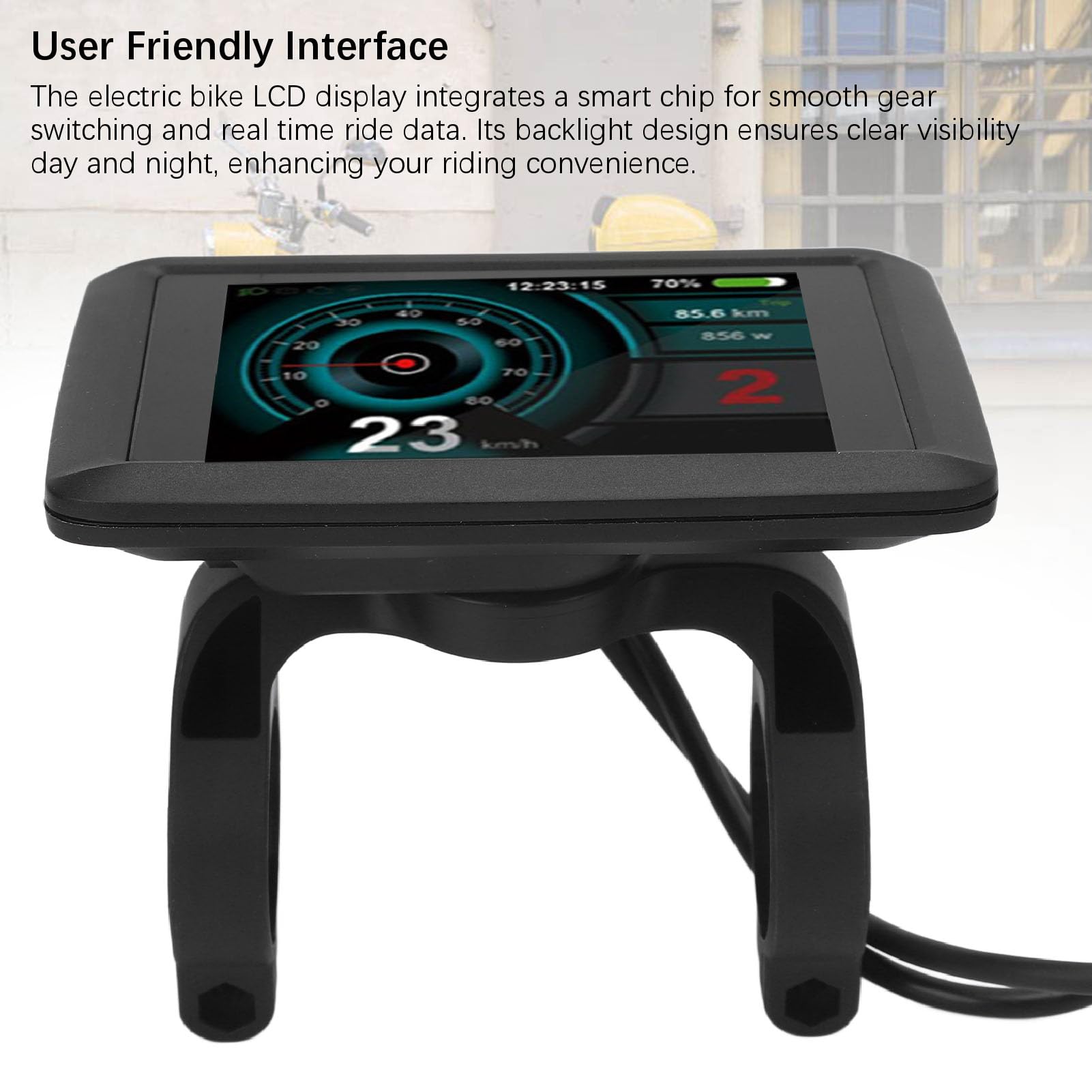 Generic Schermo LCD per Bici Elettrica con Interfaccia Intuitiva, Schermo LCD Impermeabilizzante, Struttura in ABS, per Appassionati e Pendolari All'aperto, Pannello di Controllo per Scooter 36V 48V