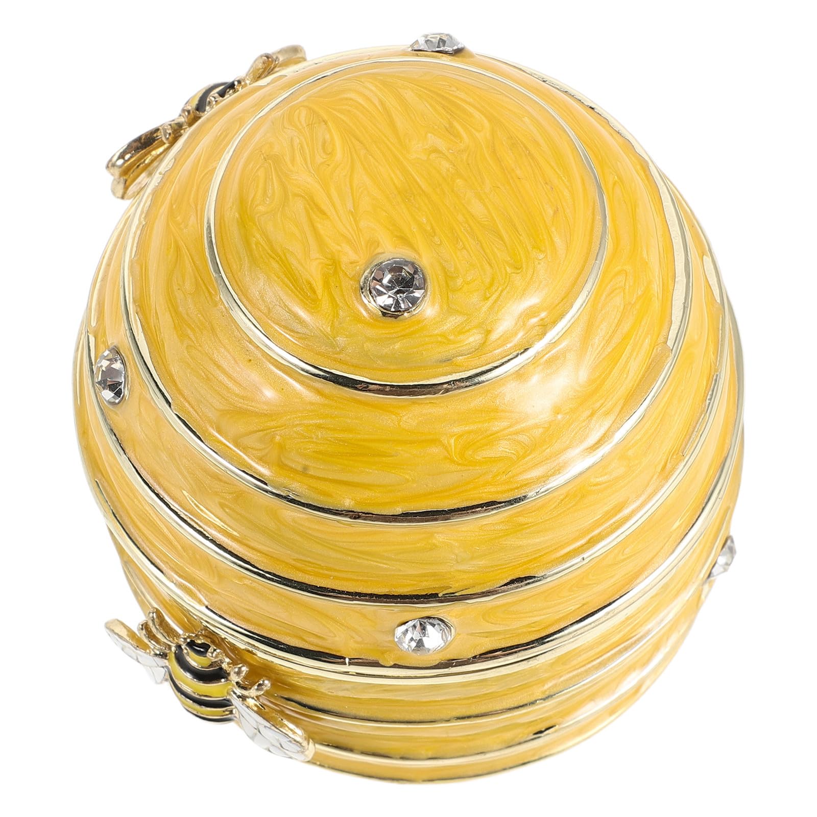 Boîte à Bijoux en Alliage Jaune nid d'abeille fait main pour une décoration chic de bureau