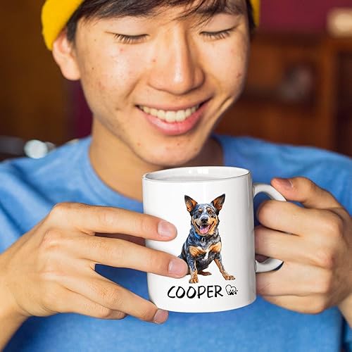 Miniatura 127 de Taza de café negra personalizada con nombre Chow Chow Chow de 11 onzas, taza de café blanca personalizada para perros Chow Chow, regalos para Chow