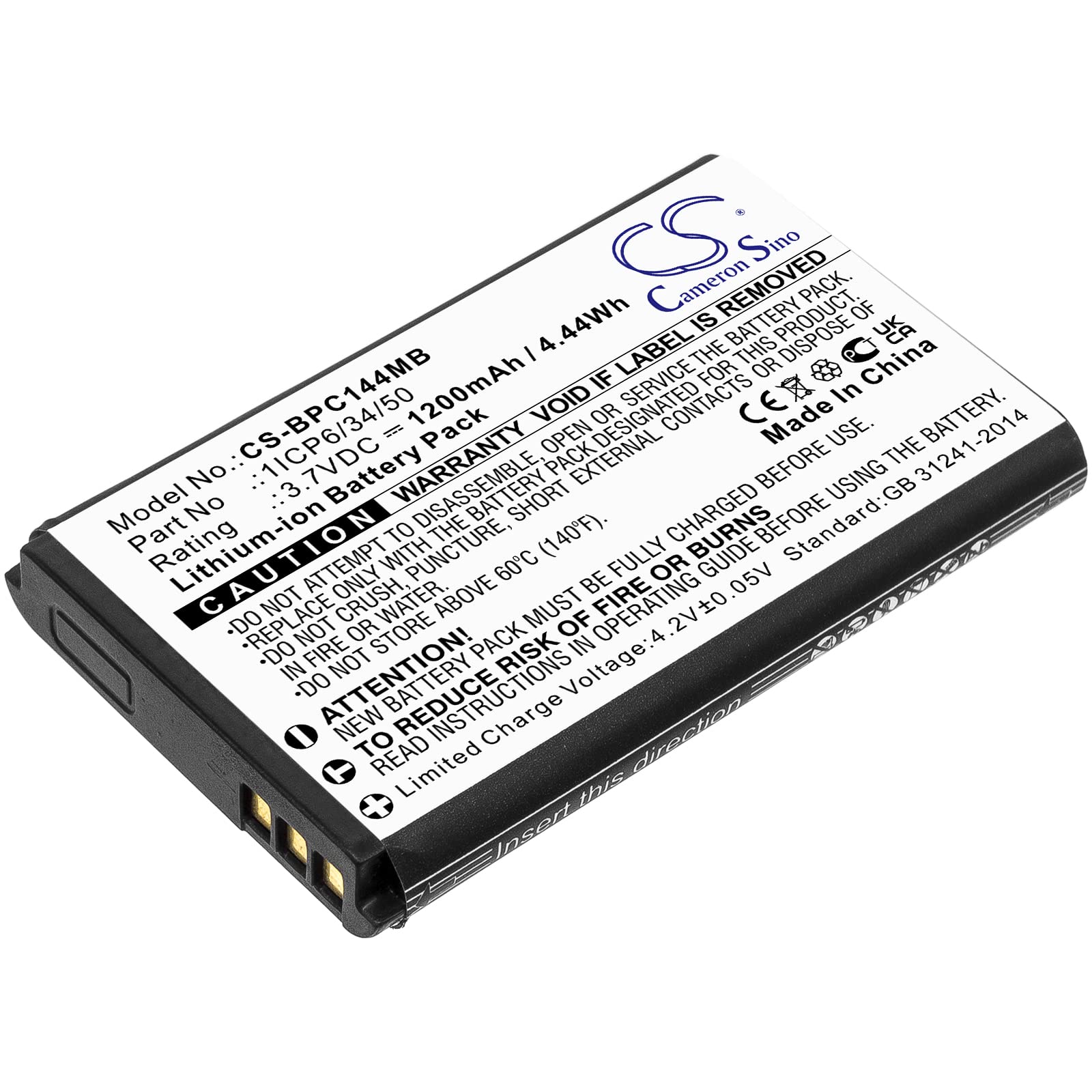 TECHTEK Batería 1200mAh Compatible con [Babymoov] Touch Screen A014407, Yoo-Feel sustituye 1ICP6/34/50 FBA