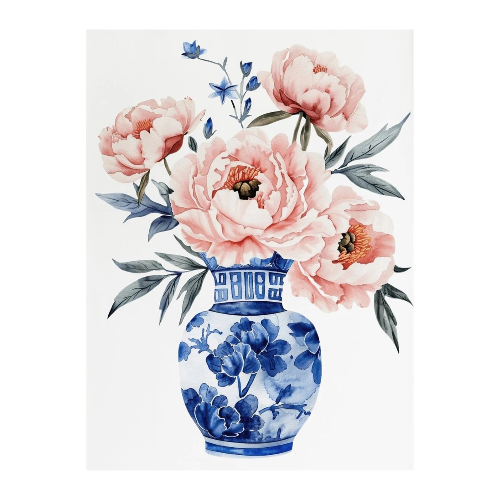 Graiting 1pc Meadow Botanical Wildflower Floral Pink Flowers Poster Canvas Painting Print For Living Room Home Decor(1,30x45cm)