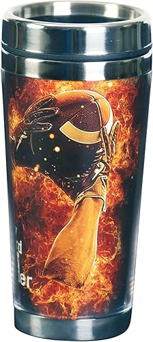 Miniatura 2 de Dicksons Play Hard Pray Harder Football Firey Streak - Taza de viaje de acero inoxidable de 16 onzas, multicolor