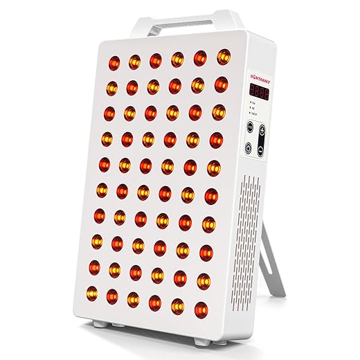 Red Light Therapy, 630/660/810/830/850nm 5 Wavelengths Red Near Infrared Light Device with 60 Dual Chip Clinical Grade LEDs, Remote Control, Timer for Face, Body, Pain Relief, BO-300 (White)