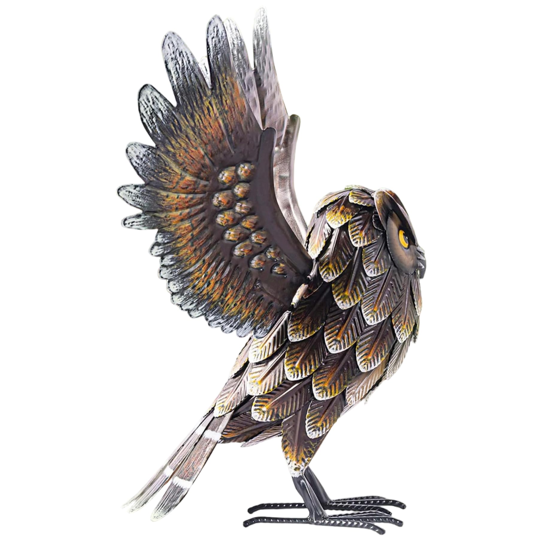 Hibou de Jardin en Métal Remplaçant les Décorations en Plastique Fragiles