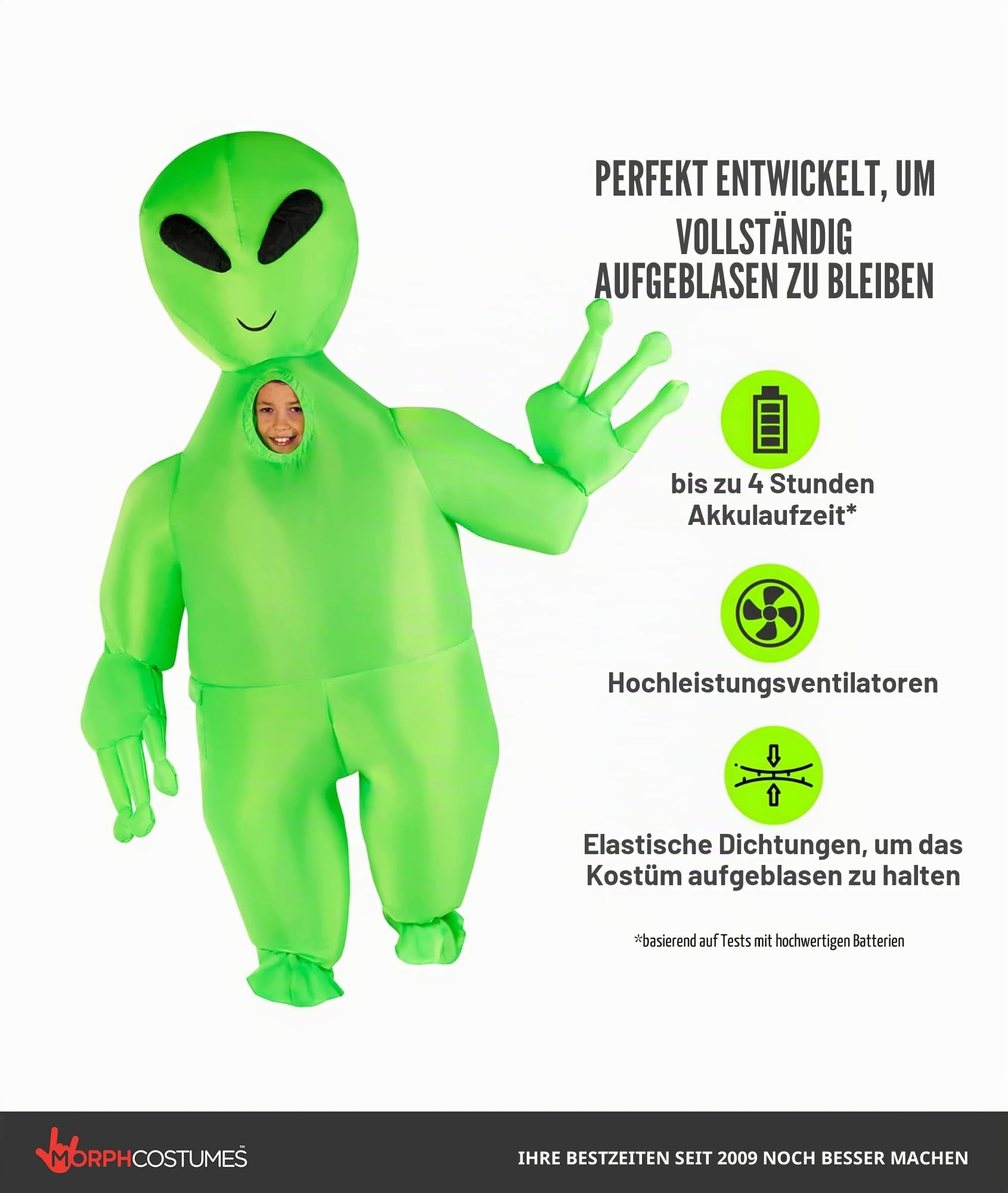 Morph Aufblasbares Alien Kostüm Kinder Grün Jungen Mädchen Alien Kostüm Aufblasbar Faschingskostüme Kinder