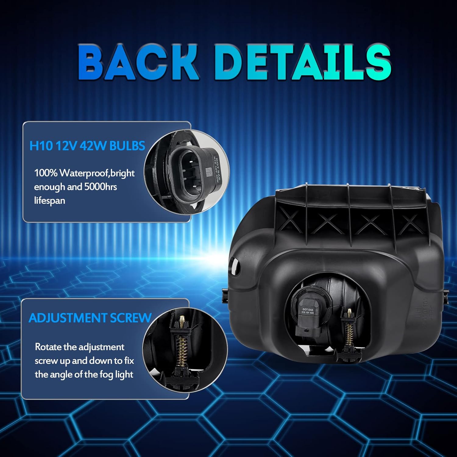 Fog Lights Lamps Replacement for 2003-2007 Chevy Silverado, 2002-2006 Chevy Avalanche without Body Cladding Fog Light Compatible with H10 12V 42W Bulbs