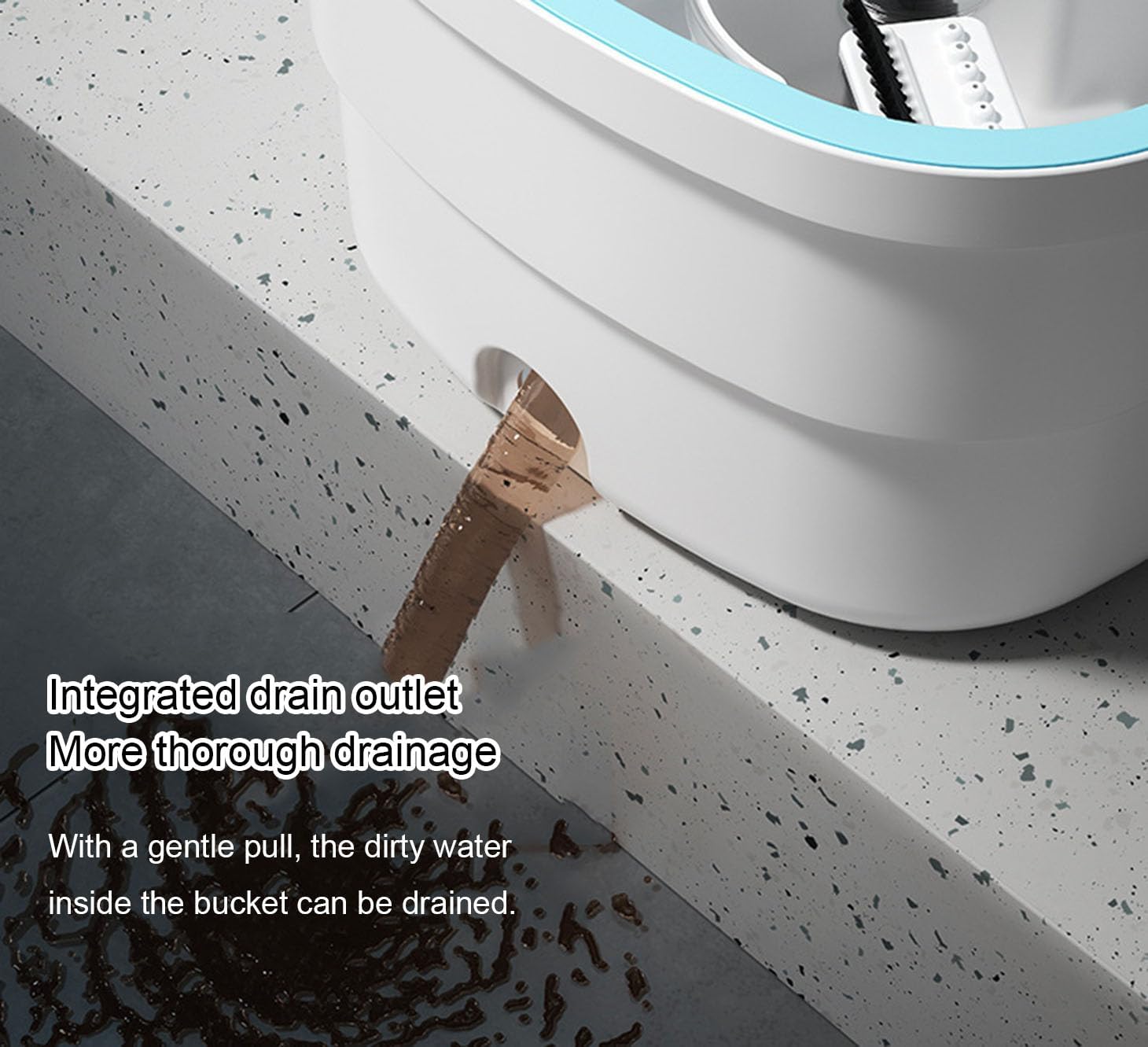 Spin Mop for Floor Cleaning and Bucket Set, 2 in 1 Quick Dry Wet Flat Swivel Trapeador Hands Free with Washable Microfiber Pads, Refillable Tank for Hardwood,A