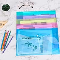 Vista 6 de EOOUT 5 sobres de plástico, carpetas de plástico para documentos, carpetas de polietileno con cierre a presión, tamaño A4, tamaño carta