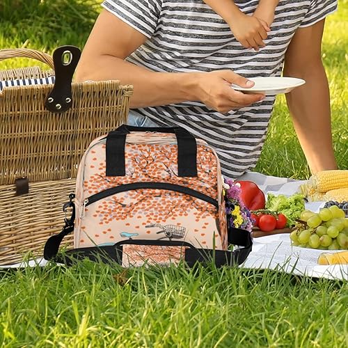 Miniatura 2 de Lonchera con diseño de árbol de otoño para bicicleta, para mujeres y hombres, a prueba de fugas, con aislamiento térmico, en forma de corazón
