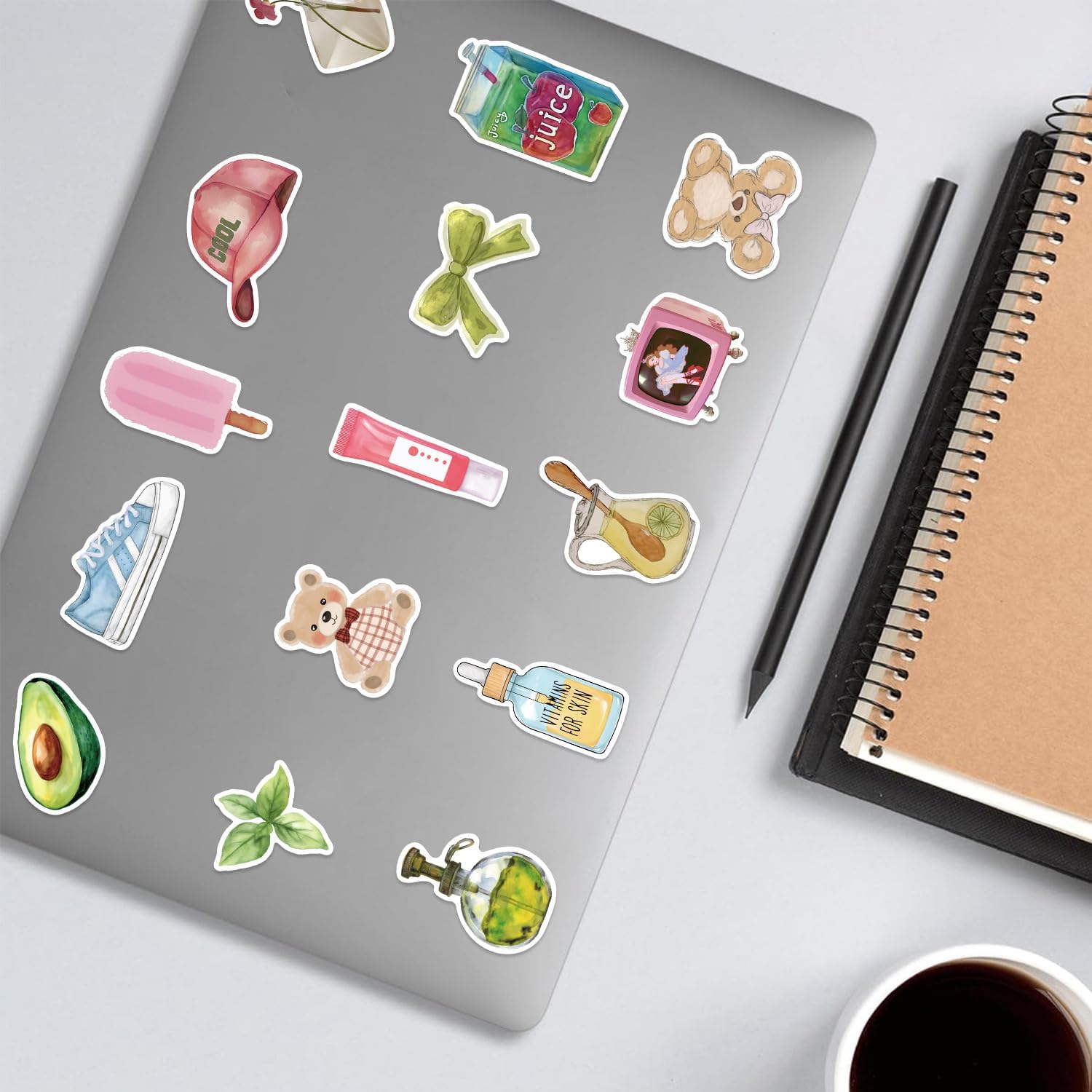 50Pcs Girl Aesthetic Stickers for Kindle, Cool Trendy Y2K Clean Girl Sticker Pack Aesthetic Downtown Girls Decals for Laptop Ebook Readers Water Bottles Journal Scrapbook Waterproof image 3