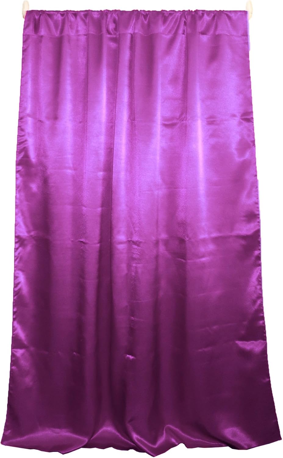 lovemyfabric Shiny Satin Solid Single Curtain Panel Window Drapery Home Decoration Photography Backdrop Convention Booth Background Bedroom Kitchen Window Treatment (63" Tall, Hot Pink)