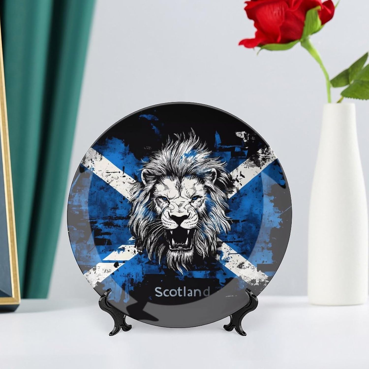 Scotland Scottish Lion Bone China Decorative Porcelain Plates Dinnerware Ornaments