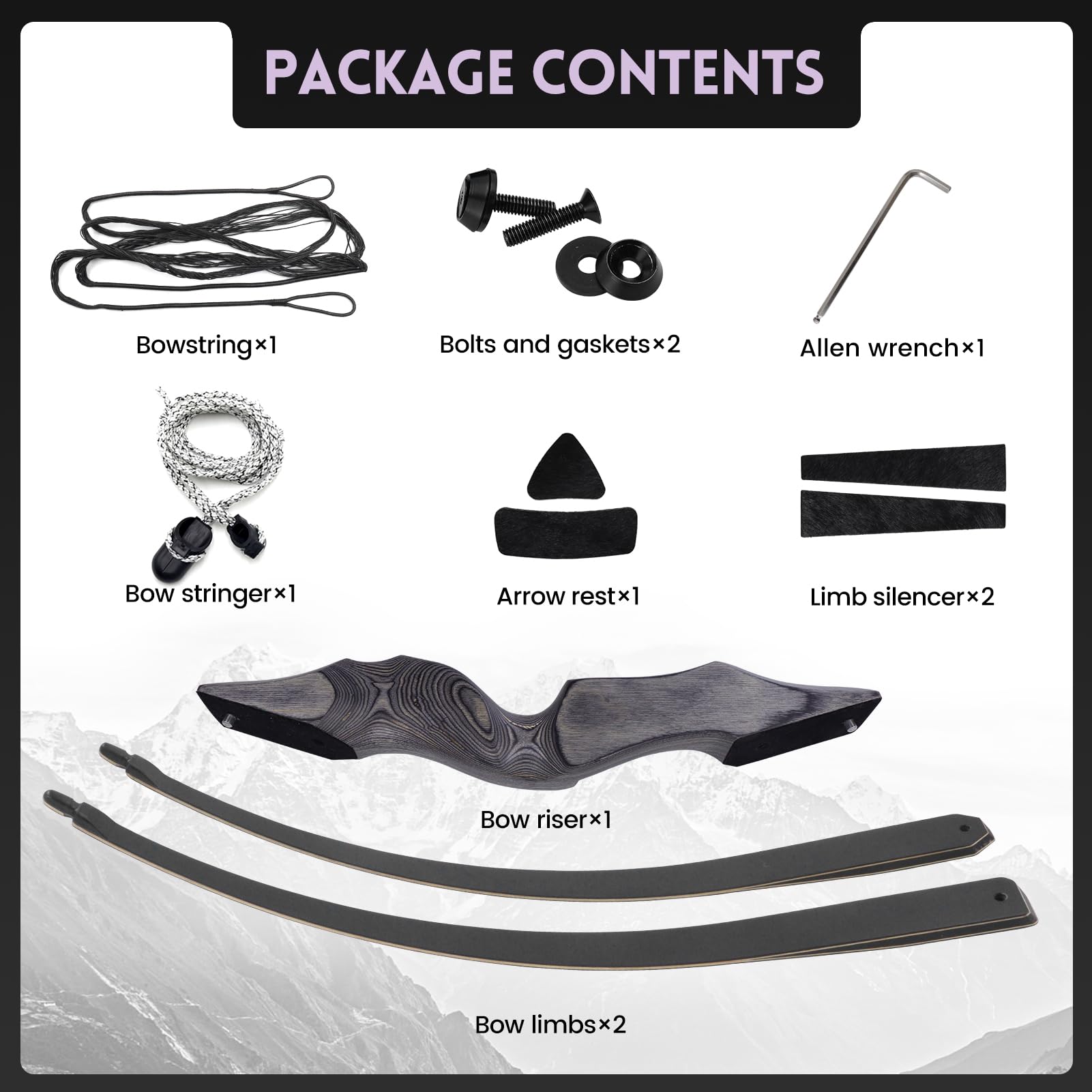 OBTOUTDOOR Archery Takedown Longbow 60inch 20lbs-60lbs Right Hand Traditional Wood Hunting Bows for Target Shooting Practice (35)