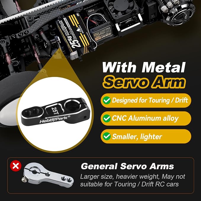 Servo rápido low profile Brushless 25kg HobbyPark 1/10-1/8 RC miniatura 6