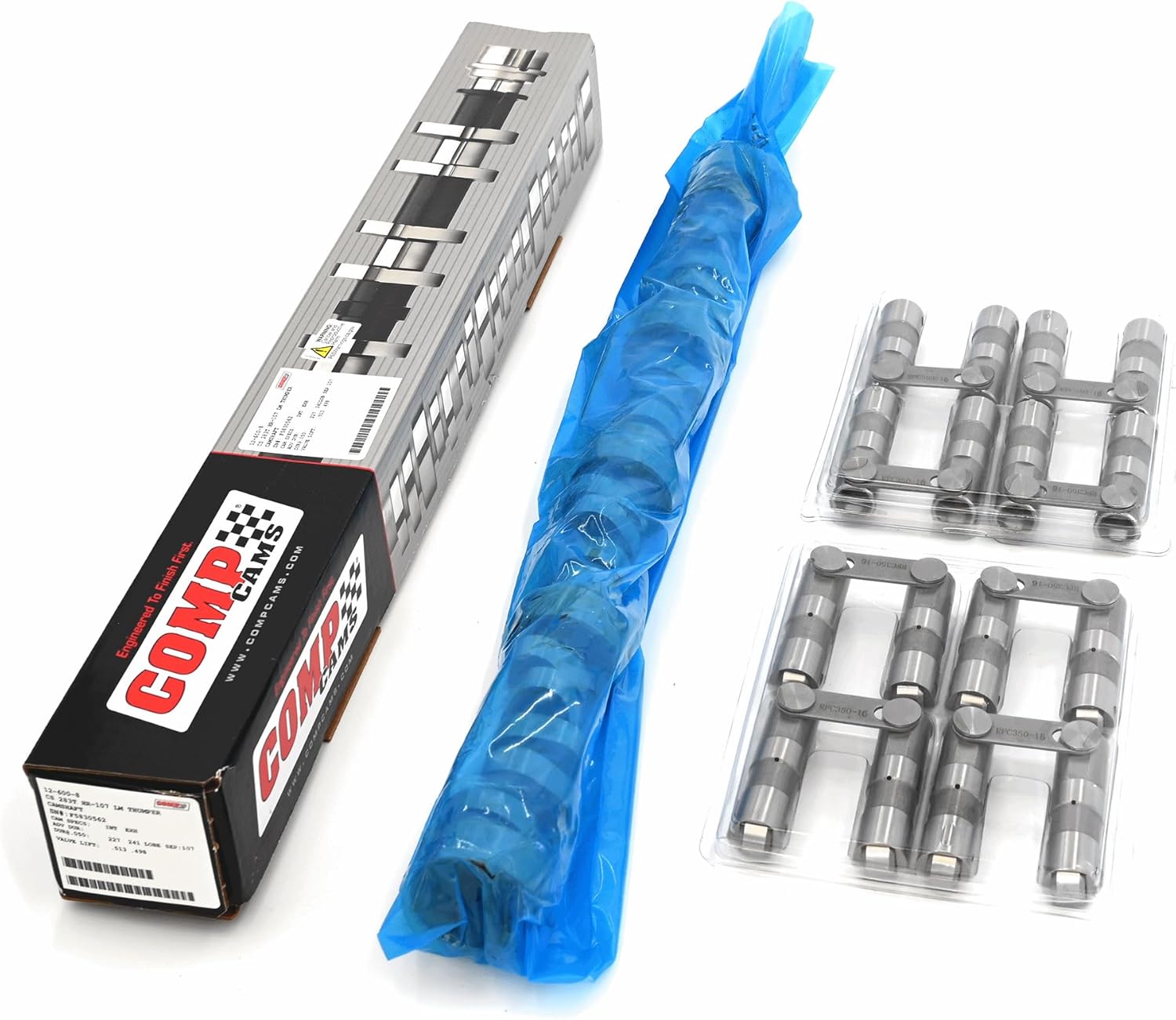 COMP CAM 12-422-8 Xtreme Energy 218/224 Roller Camshaft with Premium Link Bar Roller Lifters | LIFT: .495"/.502" | FITS: Chevrolet SBC 5.7L 350 265 327 400 | High Performance | Noticeable Idle