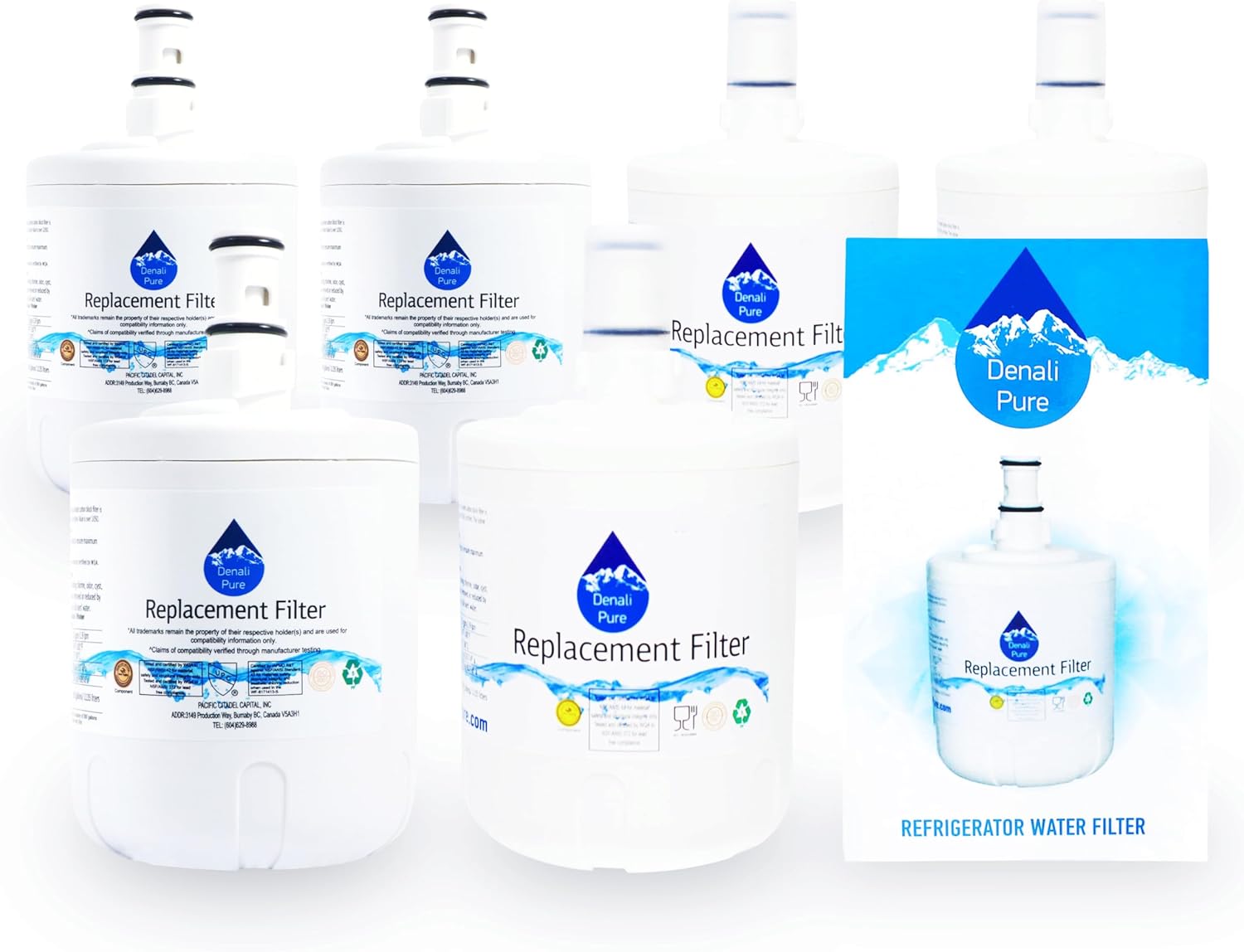 6-Pack Replacement 8171413 Refrigerator Water Filter for, Compatible with 8171413, 9002, ED25TEXHW00, 46-9002, ED25UEXHW01