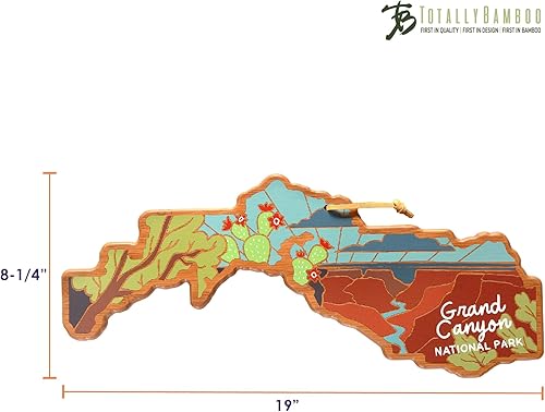 Vista 305 de Totally Bamboo Tabla de cortar con forma del estado de Nebraska y bandeja para servir charcutería con ilustraciones de Summer Stokes, incluye
