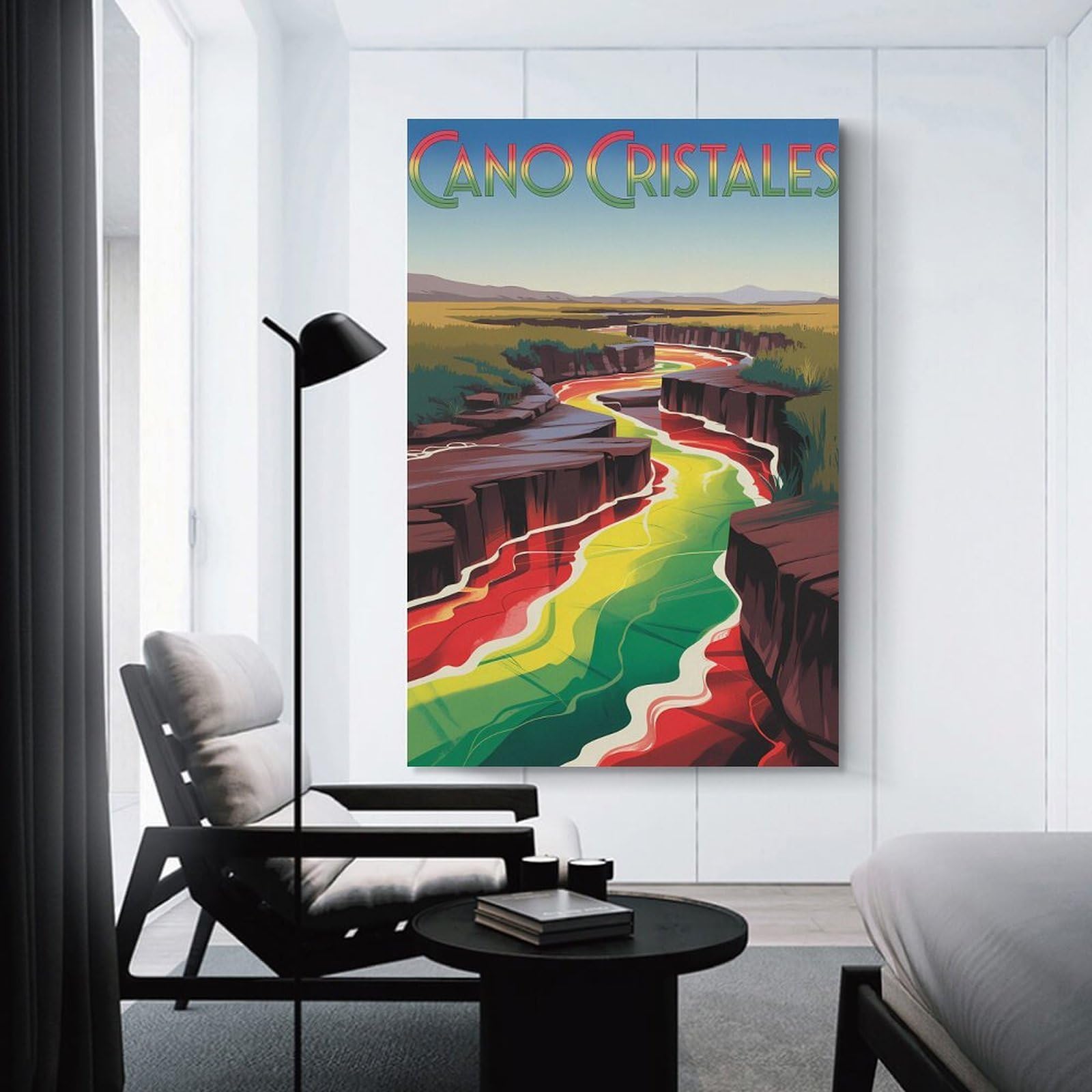 Junmoney Cano Cristales Rainbow River Canvas Art Print 20x30inch(50x75cm), for Front Hall, Corridor Or Welcome Spaces, Home Artwork for First Impressions