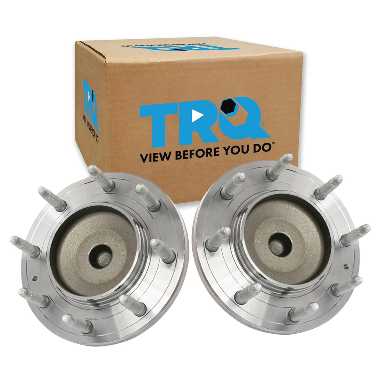 TRQ 2 Piece Front Wheel Bearing &amp; Hub Assembly Set with ABS Sensor