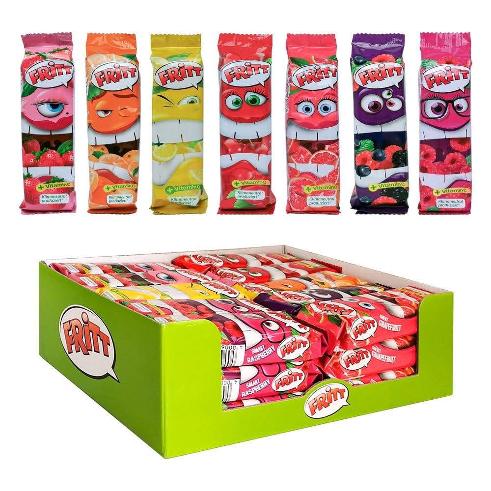 Fritt Assorted Flavors Chewy Candy -Case of 30 Pack X 6 Stick Ea.