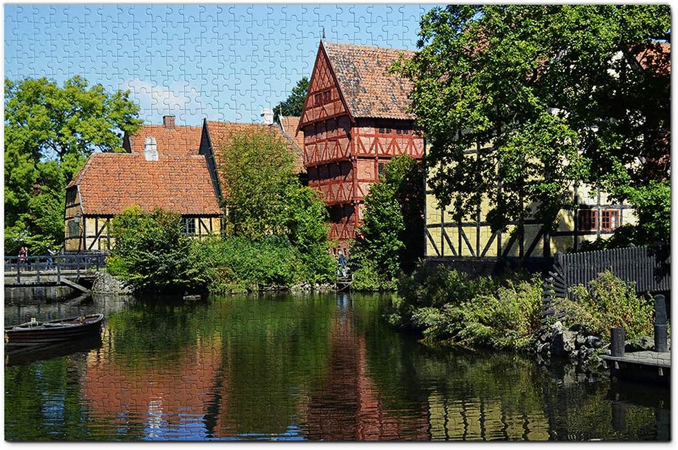 Denmark Den Gamle by Aarhus Jigsaw Puzzle 1000 Piece Travel Souvenir Wooden
