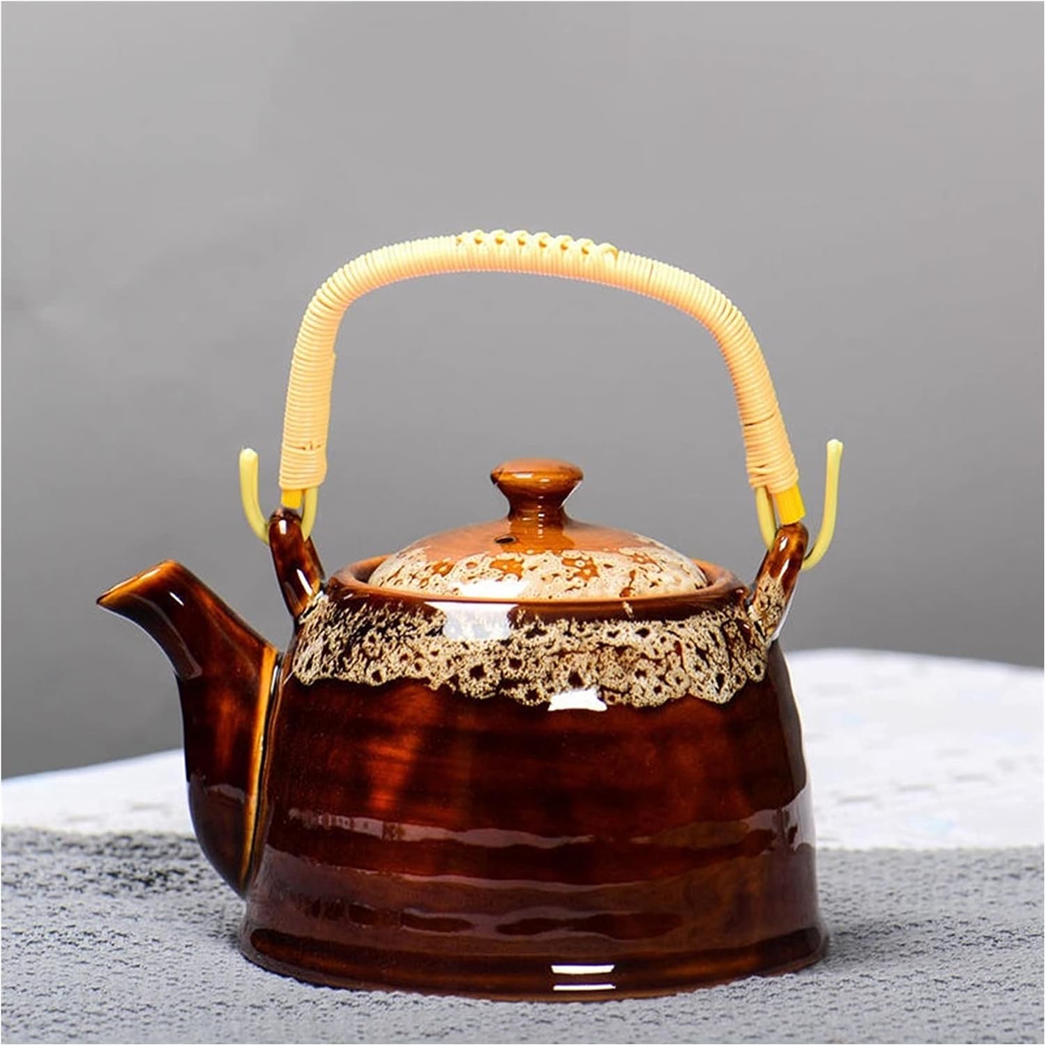 Whistling Kettle Tea Kettle Ceramic Handle Tea Kettle Large-Capacity Kiln Change Tea Pot with Filter Holes Cold Kettle Make Teakettle Home Ceramic Tea Set 500ML/900ML Teakettle Teapot