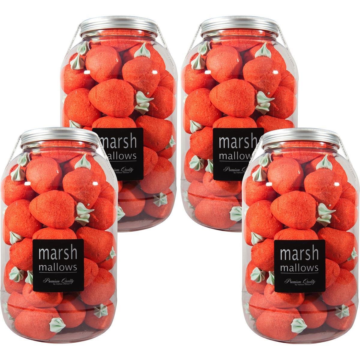 Mellow Riesenerdbeeren 500g in Retrodose Marsh MAllows (4er Pack)