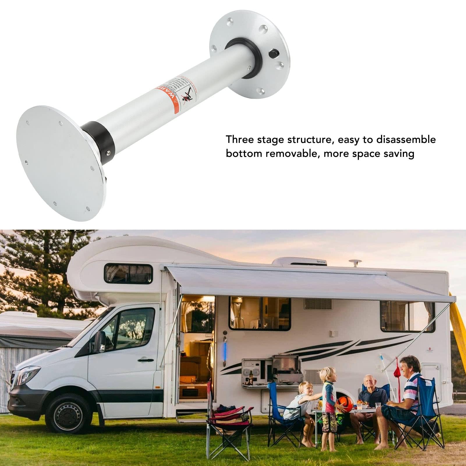 Pata de Mesa para Caravana, Base de Soporte de Elevación de Pedestal de Mesa de Aleación de Aluminio 490‑745 Mm Altura Ajustable, Soporte Plegable de Rotación de 360 ​​grados