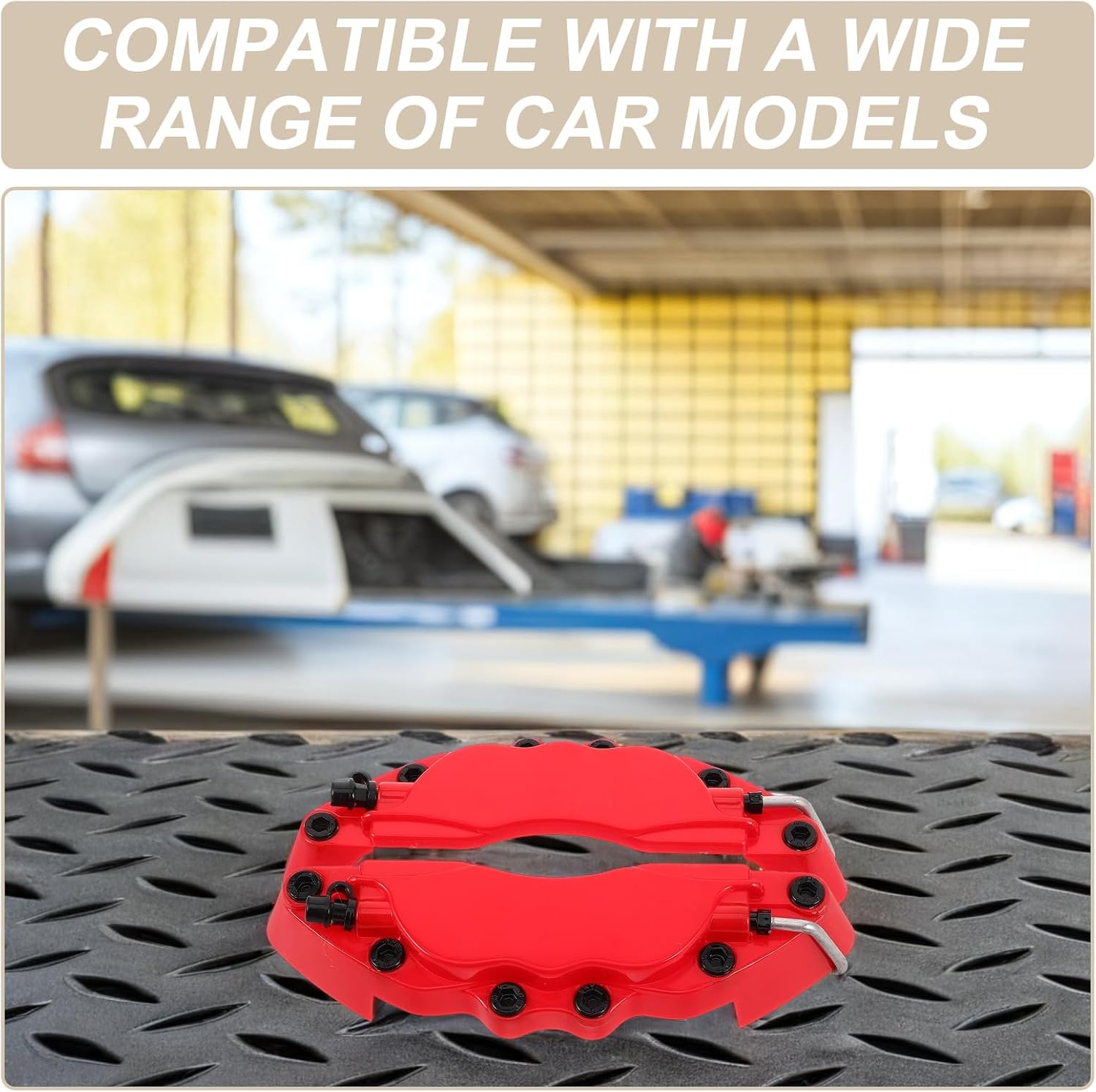 1 Pair Car Brake Caliper Covers - Wheel Hub Decoration Front and Rear Automotive Brake Caliper Cover for Vehicle Replacement Parts