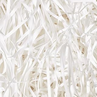 HXJDAM 500 g de material de relleno regalo, papel triturado para material de relleno caja de regalo, material de relleno para paquetes, decoración de regalo de festival. Blanco 500 g