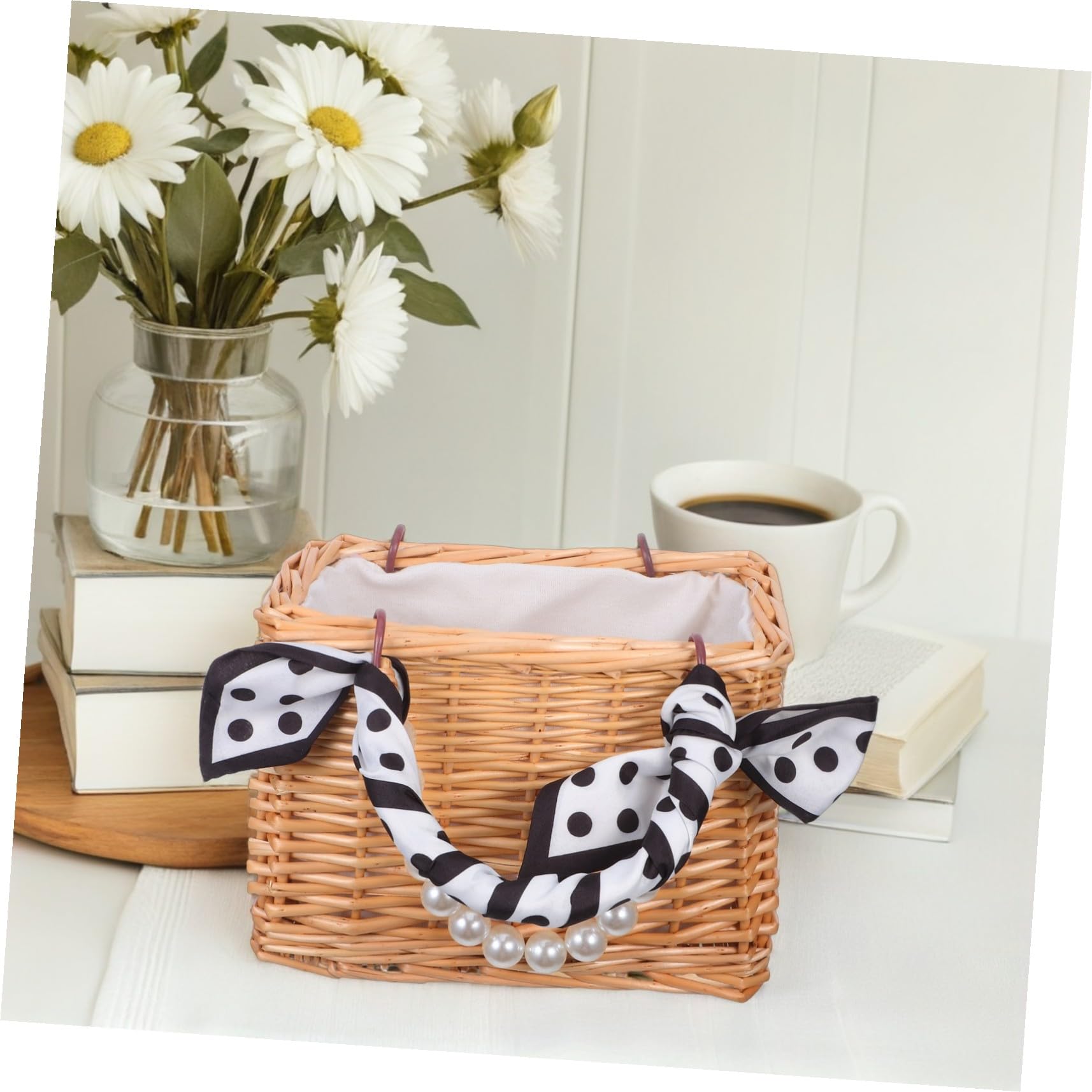 POPETPOP Panier Tressé Main Rotin Cabas Anse Panier de Demoiselle Honneur Décoratif pour Mariage et Plage