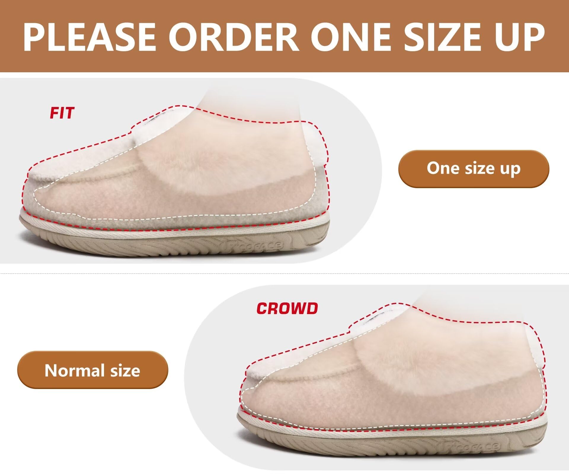 COFACE Pantofole Donna Invernali Peluche Pelle Pantofola Chiuse Calde Feltro Ciabatte da Casa Comode Memory Foam Slippers Antiscivolo Suola