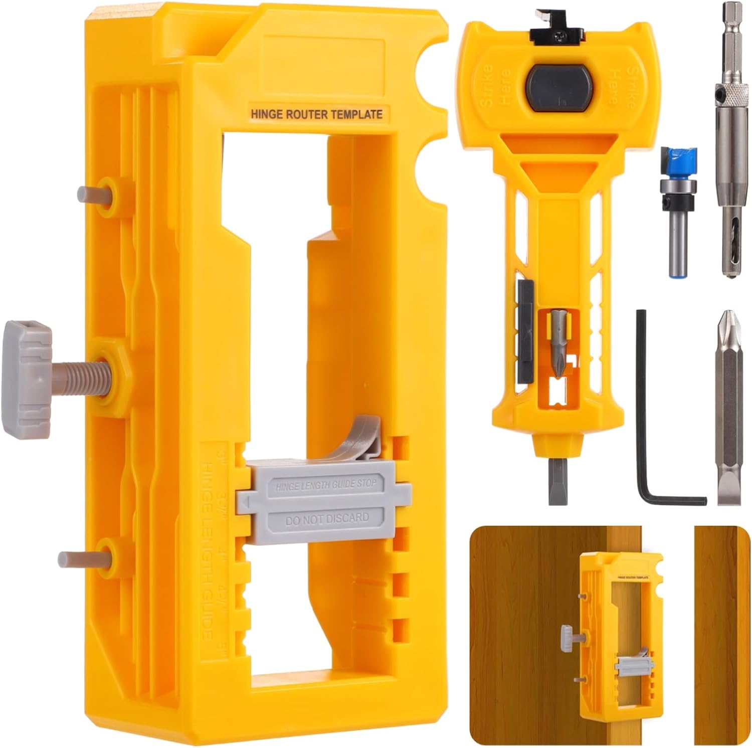 Door Hinge Door Latch Installation Kit, Hinge Mortiser Template, Door Hinge Jig Kit, Door Lock Installation Kit, Easy Setup