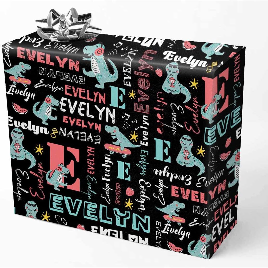 AOFUN Personalized Logo Gift Personalized Logo Gift Personalized Gift Wrap Paper Custom Wrapping Paper With Name Text Paper Gifts 2 Rolls 58" x 23"